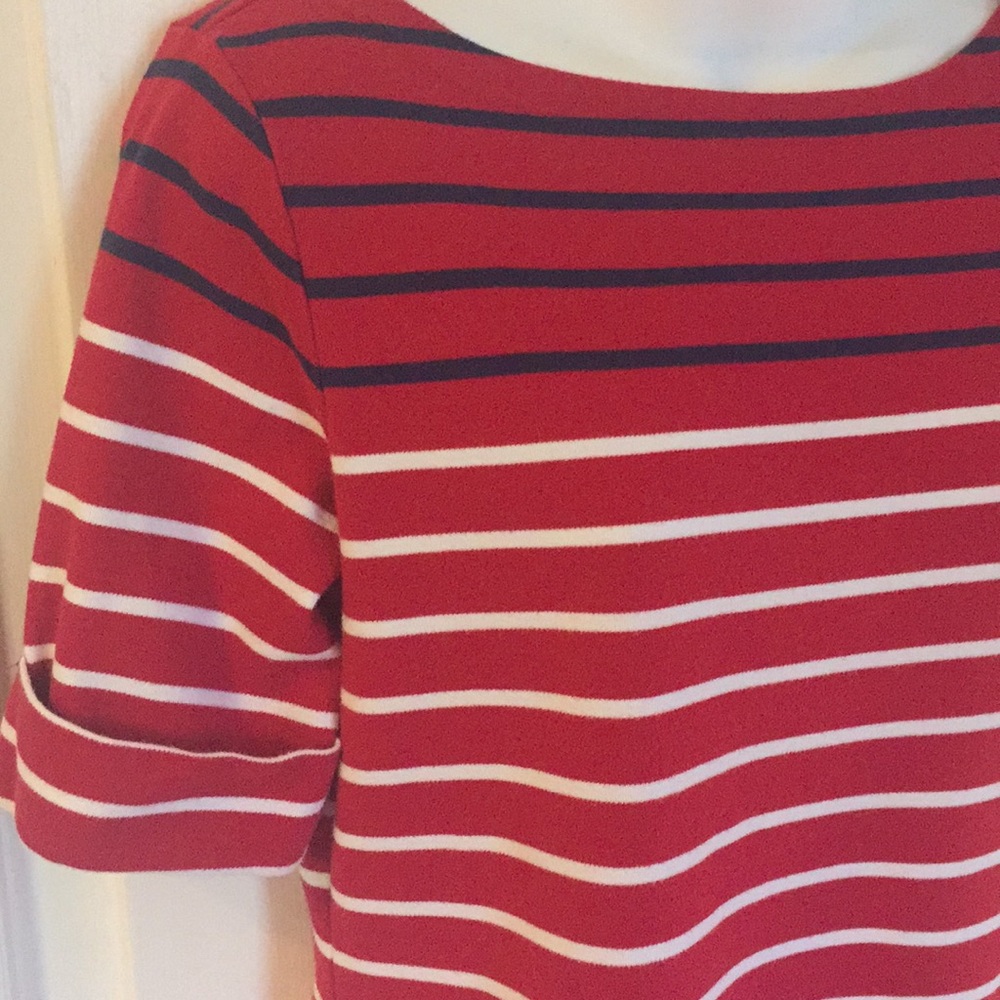 Karen Scott Red White and Blue short sleeve shirt - Picture 2 of 7